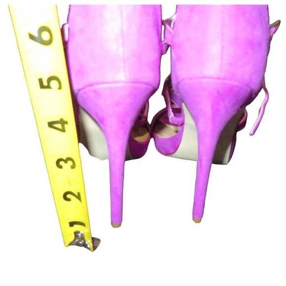 Justfab Gloria Purple Vegan Leather Laser Cut caged pumps size 8 true to size - Picture 5 of 15